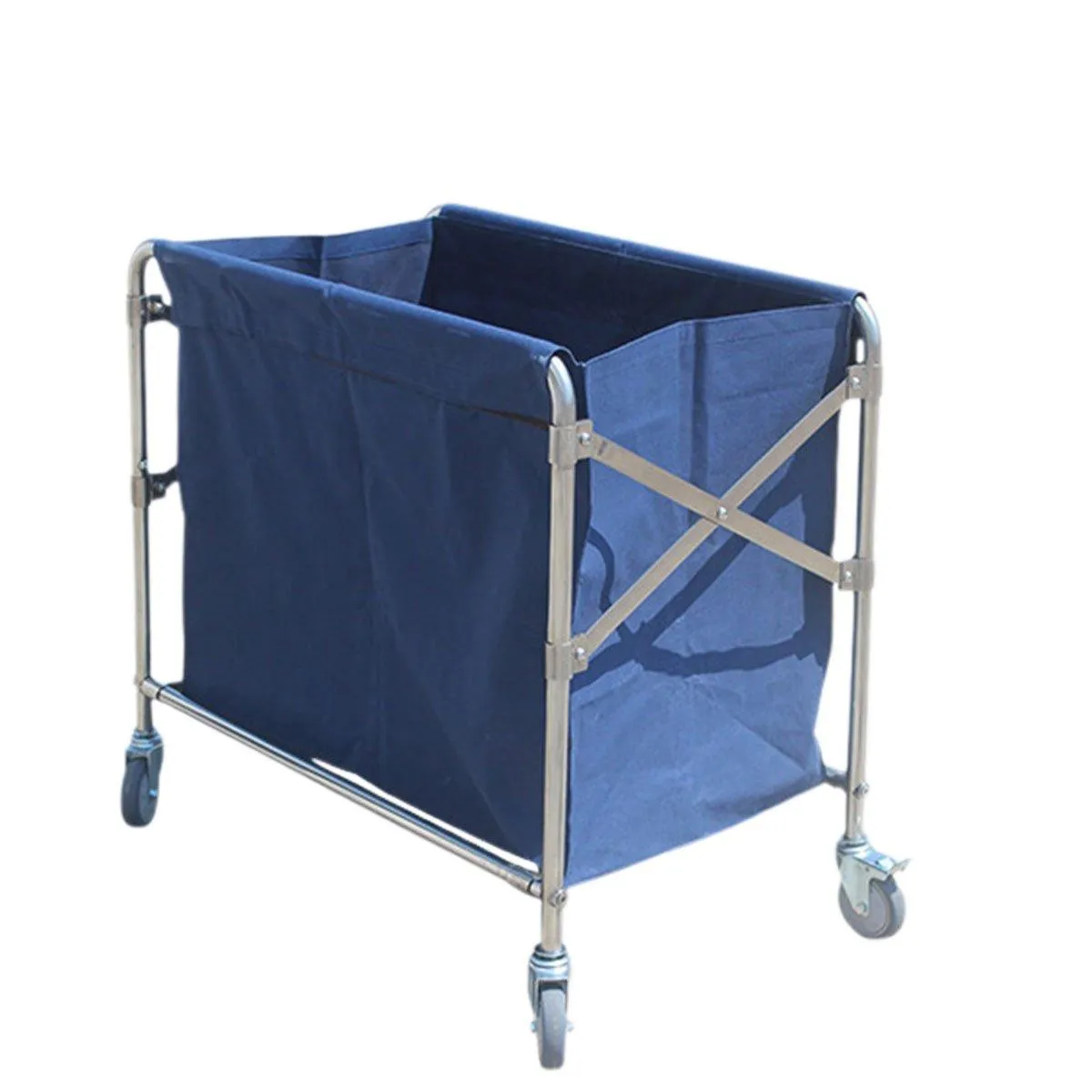 Folding Linen Trolley with Hand Push Design for Storage Room Cleaning Service