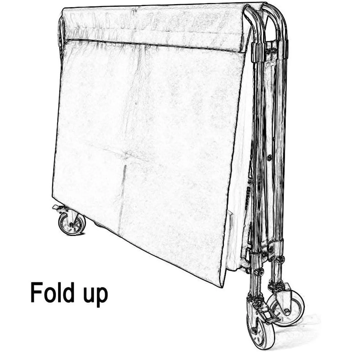 Folding Linen Trolley with Hand Push Design for Storage Room Cleaning Service