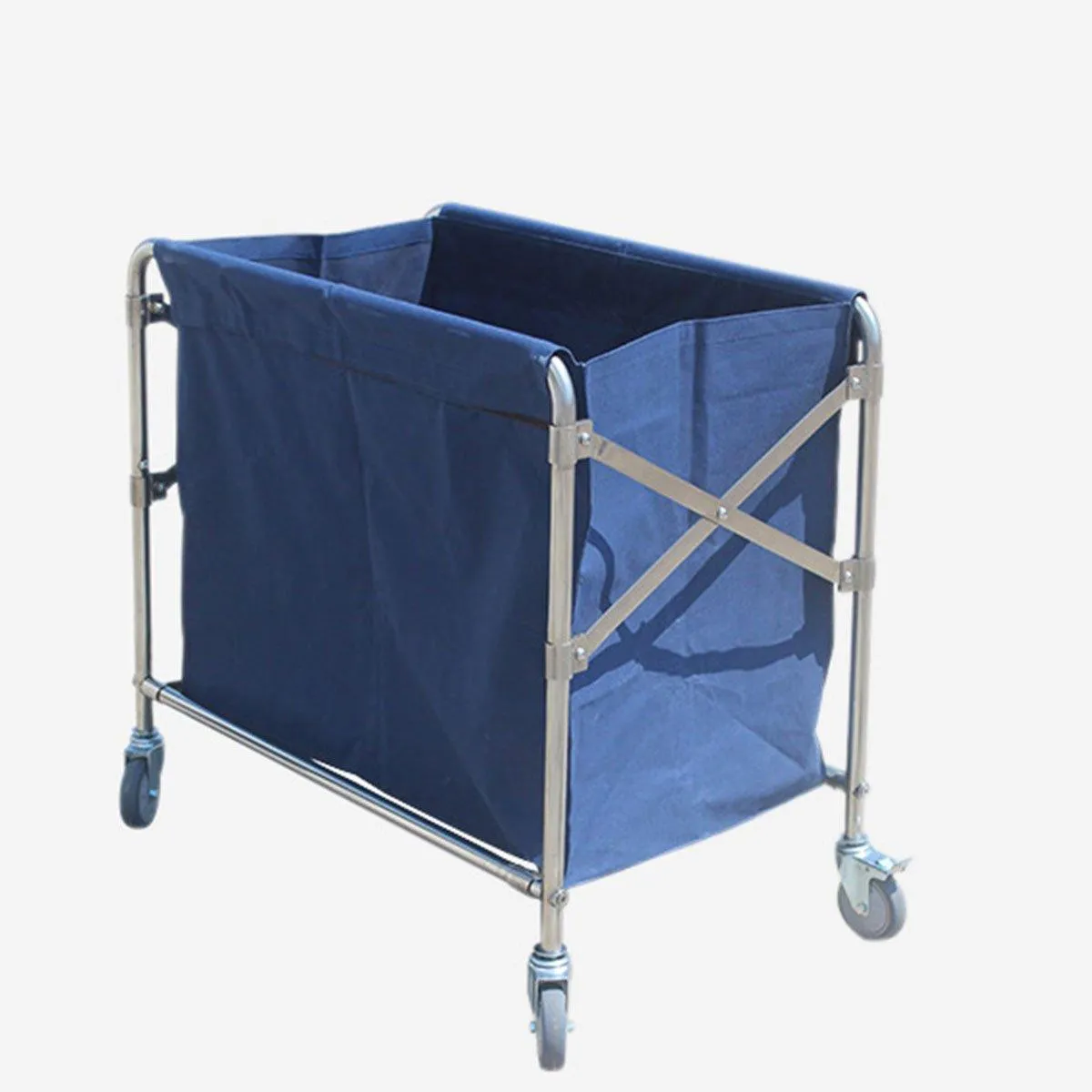 Folding Linen Trolley with Hand Push Design for Storage Room Cleaning Service