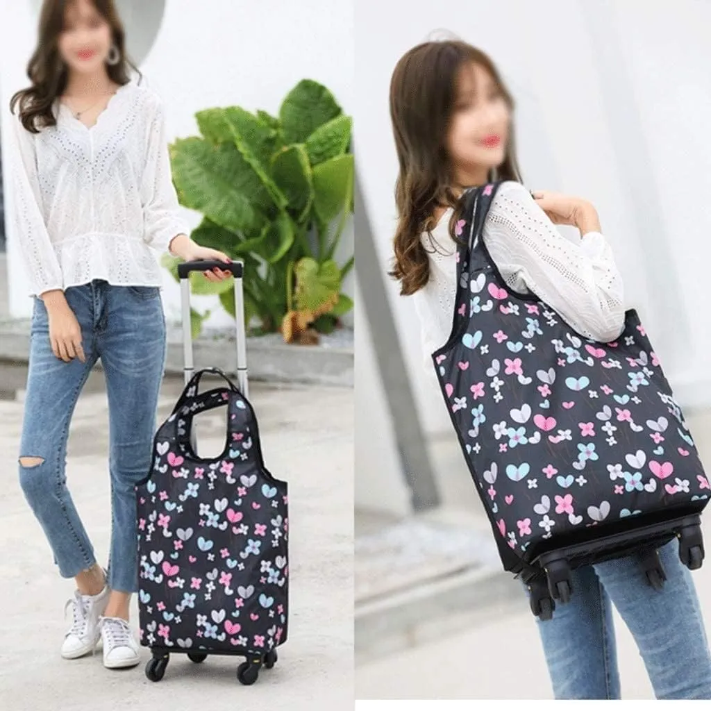Folding Shopping Bag Shopping Cart On Wheels Bag Small Pull Cart Buy Vegetables Bag Shoulder Bag Shopping Organizer Tug Package Grocery Cart (Color : C)