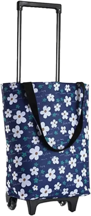 Folding Shopping Cart, Trolley Folding Shopping Bag with Wheels Portable Big Shopping Cart Trolley Bag Reusable Shopping Trolley Storage Bag Grocery Utility Carts