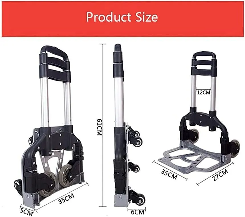 Folding Shopping Trolley Cart Portable Luggage Cart Trailer Aluminum Trolley for Shopping, Home Storage Utility Cart (Purple B)