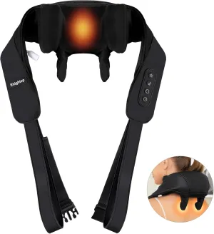 FSA HSA Eligible Neck Massager with Heat, Cordless Deep Tissue 5D Expert Kneading Massage, Shiatsu Neck and Shoulder Massage Pillow for Neck, Traps, Back and Leg Pain Relief, Gifts for Men Women