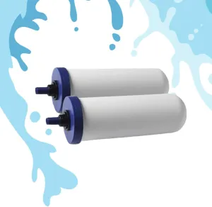 FTO Plus Water Filter Cartridge (2 Pack) - Dependable for Easy Installation as a Berkey Replacement - Ceramic Gravity Filter For Stainless Steel Systems