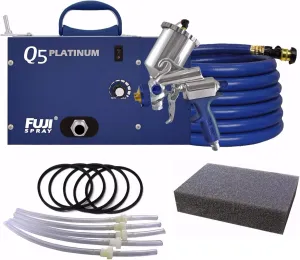 Fuji Q5 Platinum Quiet HVLP Spray System and Gravity Cup Parts with Q-Filter (3-Items)