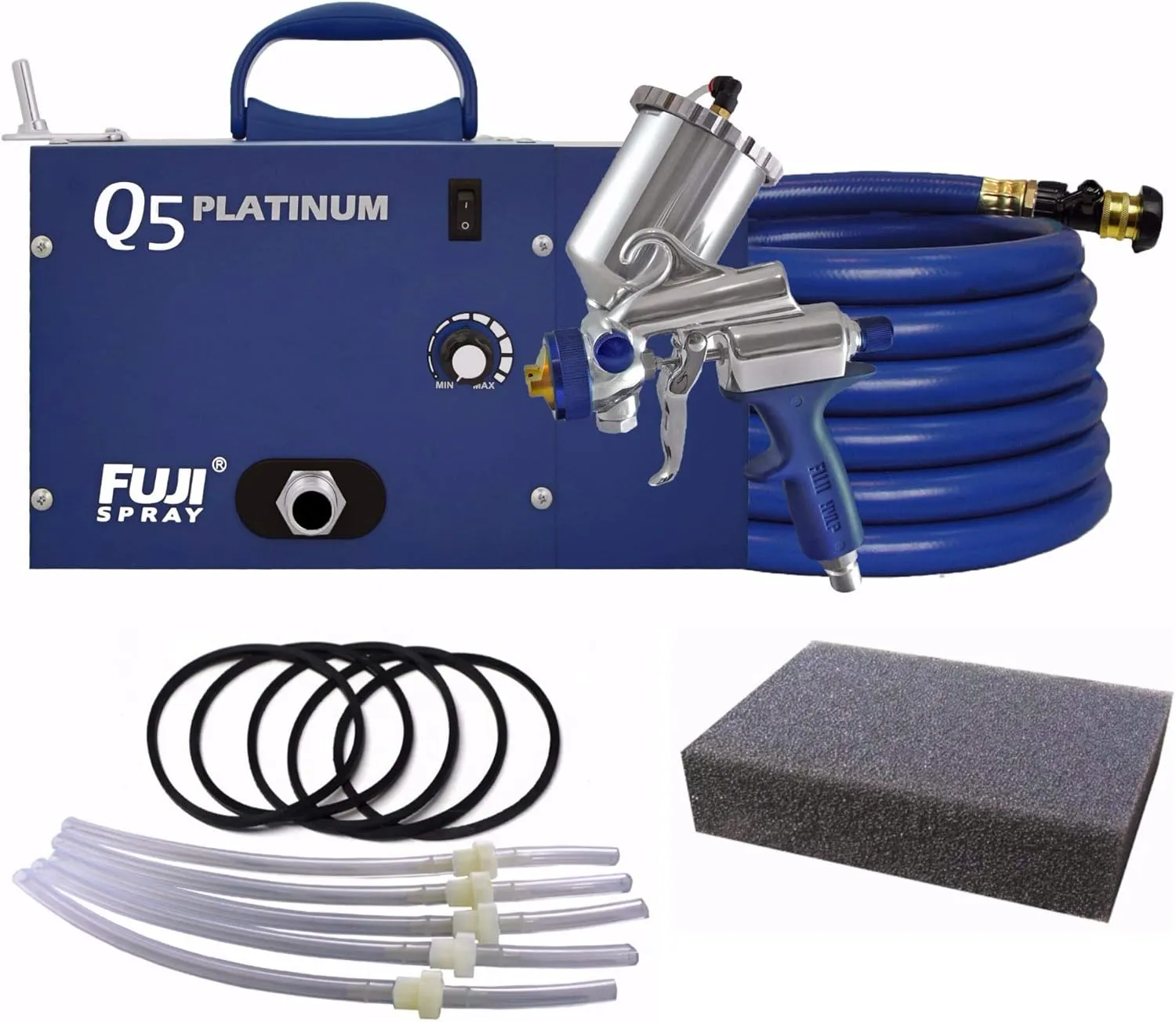 Fuji Q5 Platinum Quiet HVLP Spray System and Gravity Cup Parts with Q-Filter (3-Items)