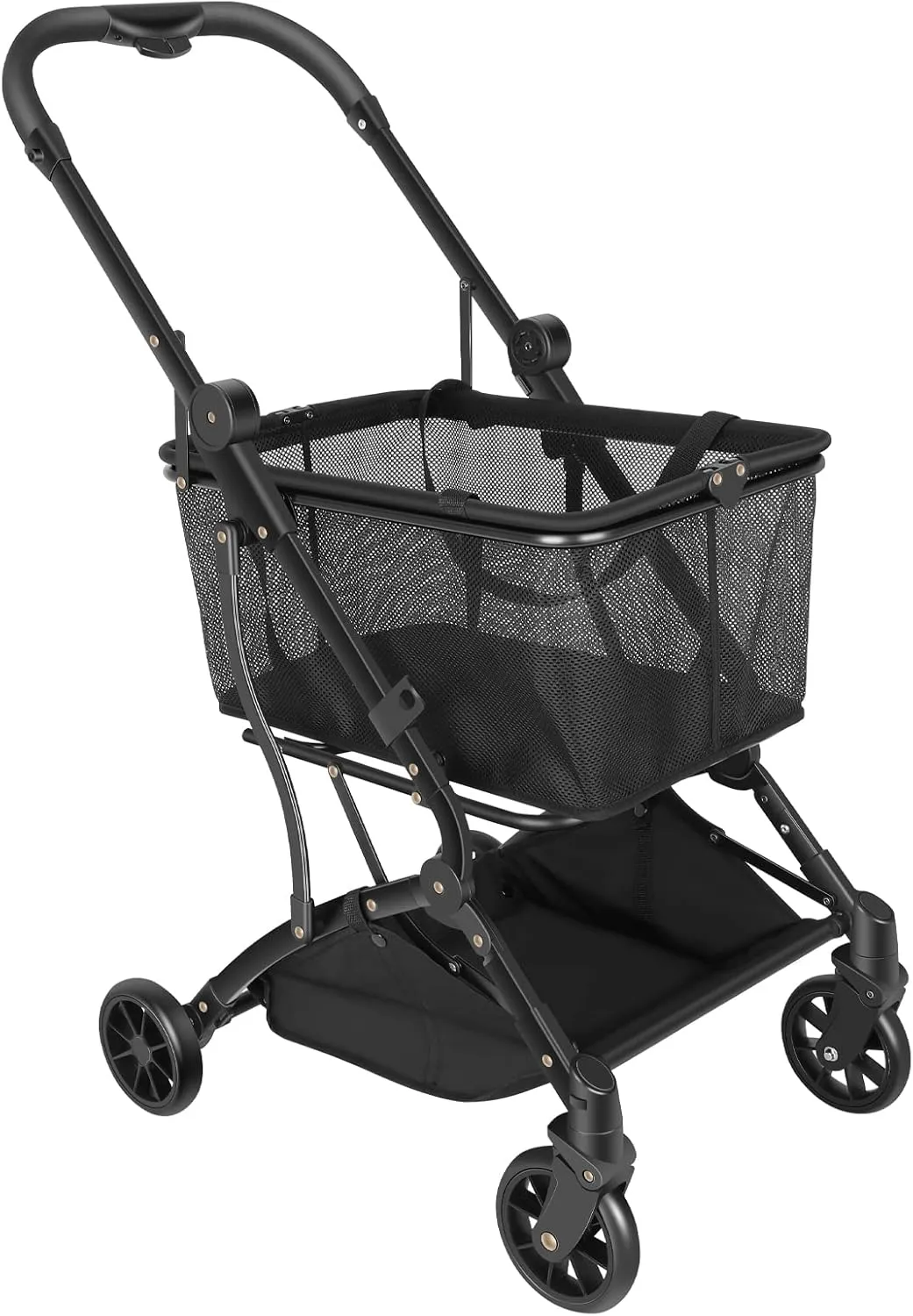 Functional Collapsible carts Shopping Cart Collapsible Utility Trolley Cart Features up 60 lbs Total Weight Capacity, Stylish Detachable Carry Bag, Swivel Tires for Easy Steering