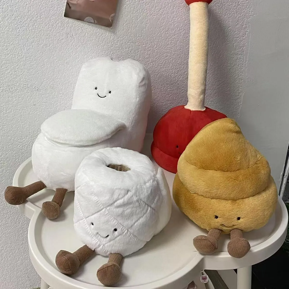 Funny Toilet Paper Shaped Plush, Cute Bathroom Decor for Adults & Kids, Fluffy Stuffed Animal, Weird Spoof Pillows Novelty Gift for Friends