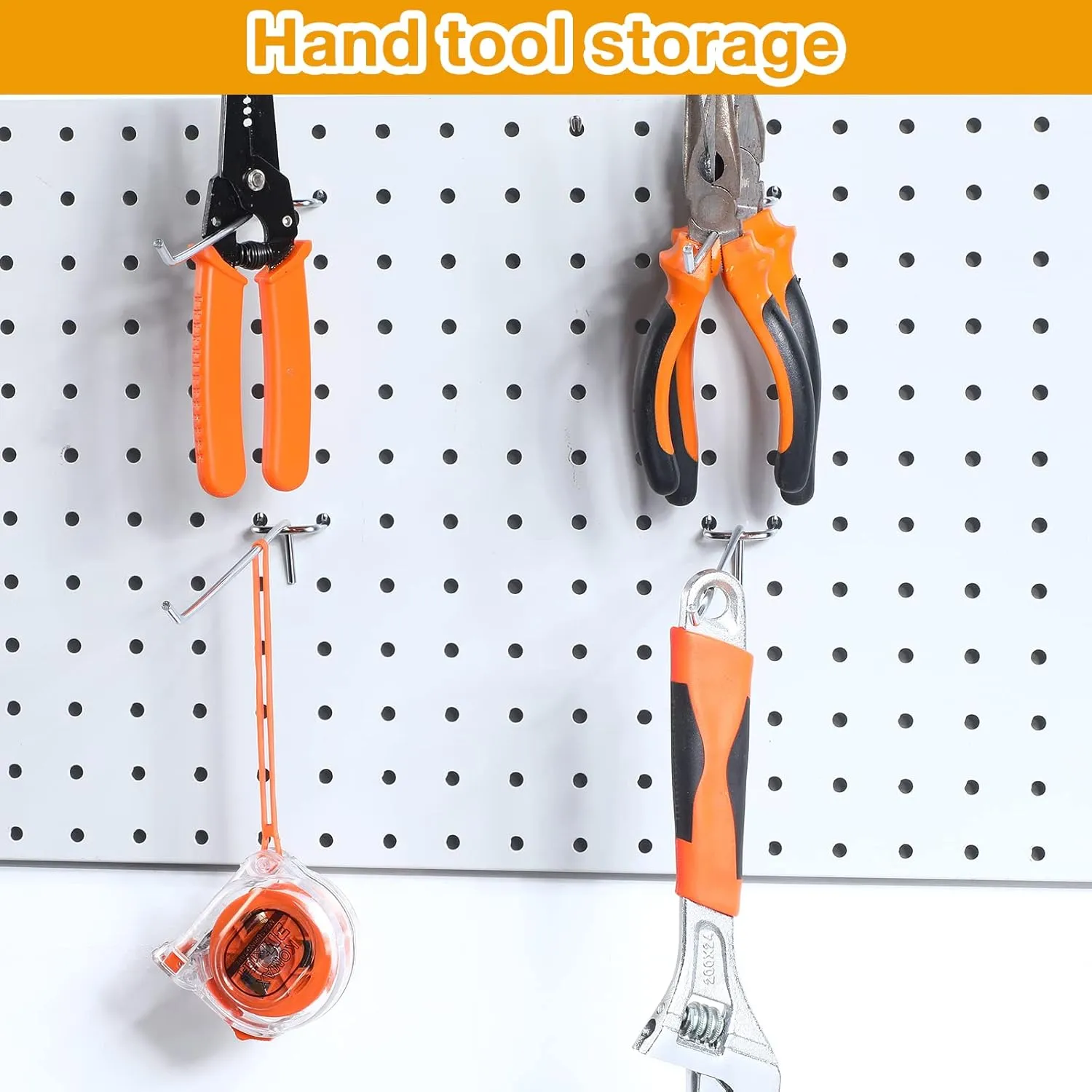 Funrous 100 Pack Peg Board Hooks Stainless Steel Pegboard Hooks Shelving Display Hanging Peg Board Holders for 1/8 and 1/4 Garage Storage Tools Organizer(8 Inch)