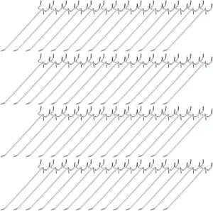 Funrous 100 Pack Peg Board Hooks Stainless Steel Pegboard Hooks Shelving Display Hanging Peg Board Holders for 1/8 and 1/4 Garage Storage Tools Organizer(8 Inch)