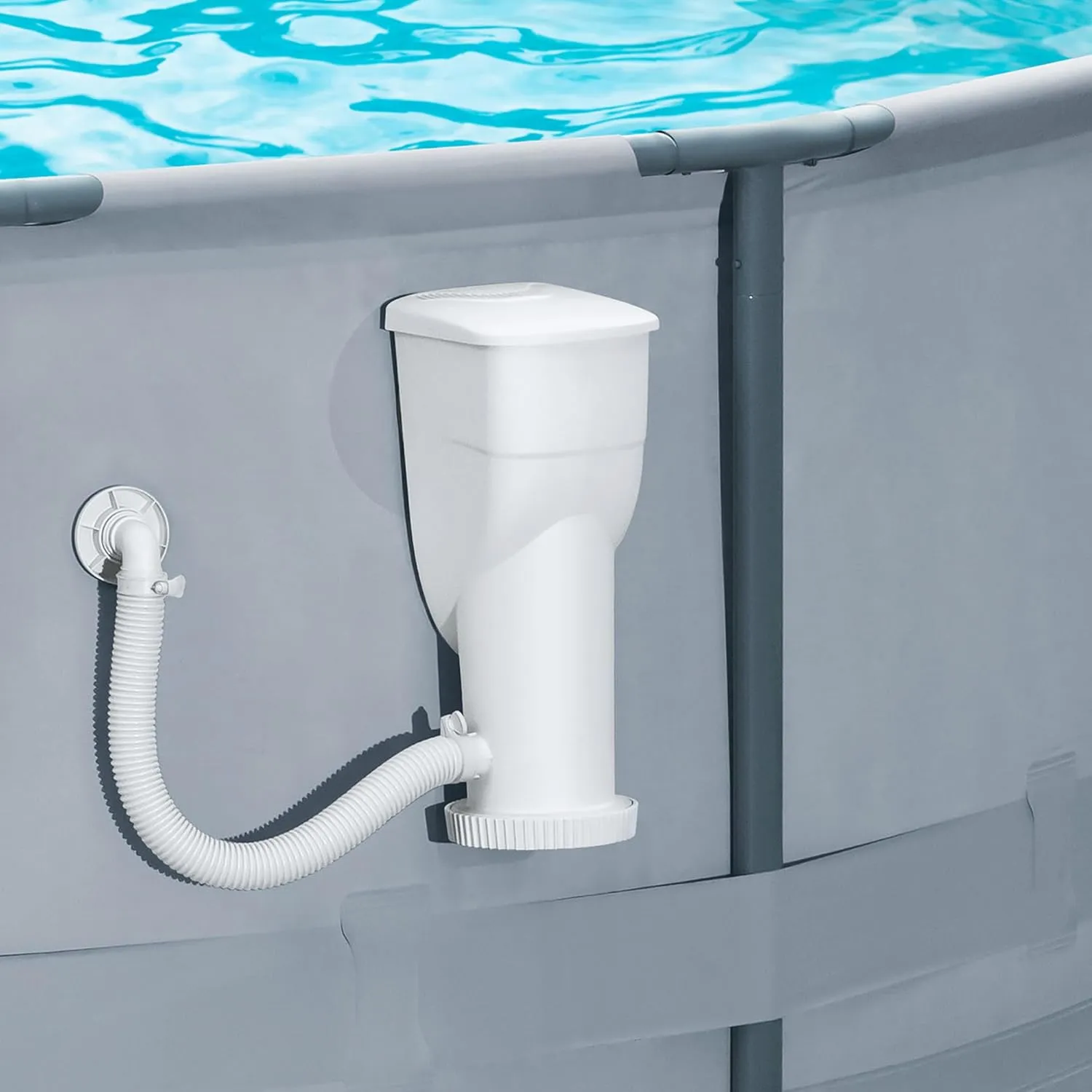 Funsicle SkimmerPlus 1,500 GPH 2-in-1 Filter Pump and Skimmer System for Above Ground Swimming Pools - Pool Cleaning and Maintenance