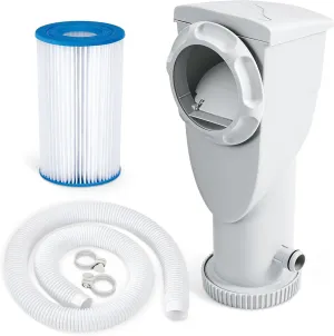 Funsicle SkimmerPlus 1,500 GPH 2-in-1 Filter Pump and Skimmer System for Above Ground Swimming Pools - Pool Cleaning and Maintenance