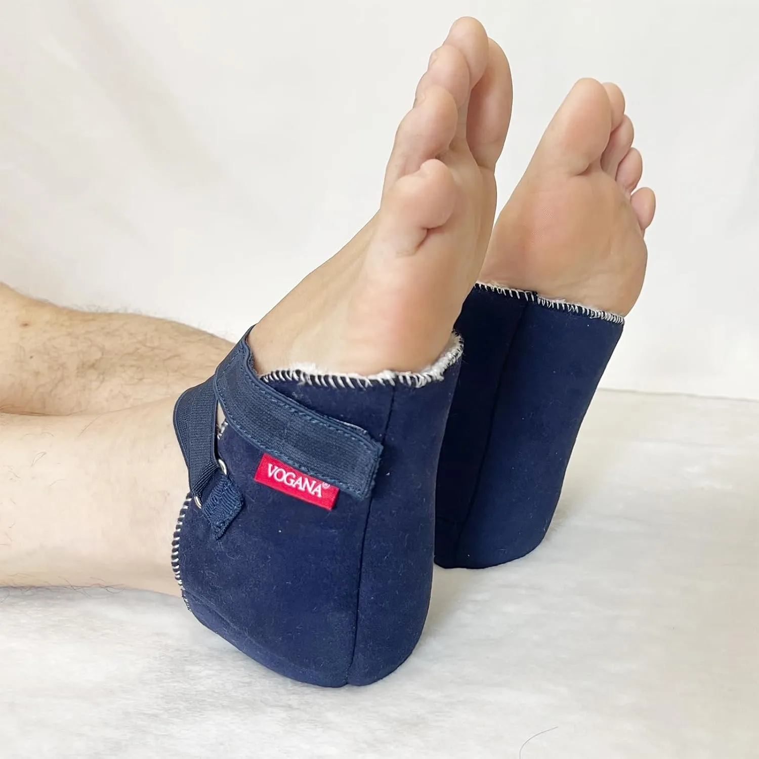Fuzzy Heel Protectors Pillow to Relieve Pressure from Sores Ulcers Adjustable Width Inserts for Plantar Fasciitis Swollen Feet Pain Relief Neuropathy Navy 1 Pair L
