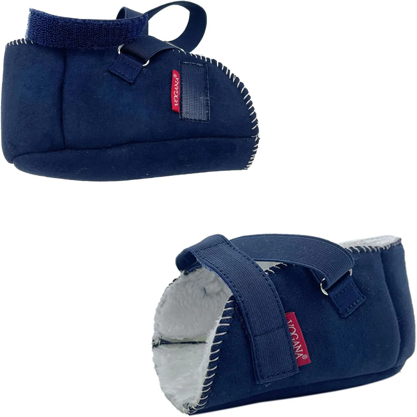 Fuzzy Heel Protectors Pillow to Relieve Pressure from Sores Ulcers Adjustable Width Inserts for Plantar Fasciitis Swollen Feet Pain Relief Neuropathy Navy 1 Pair L