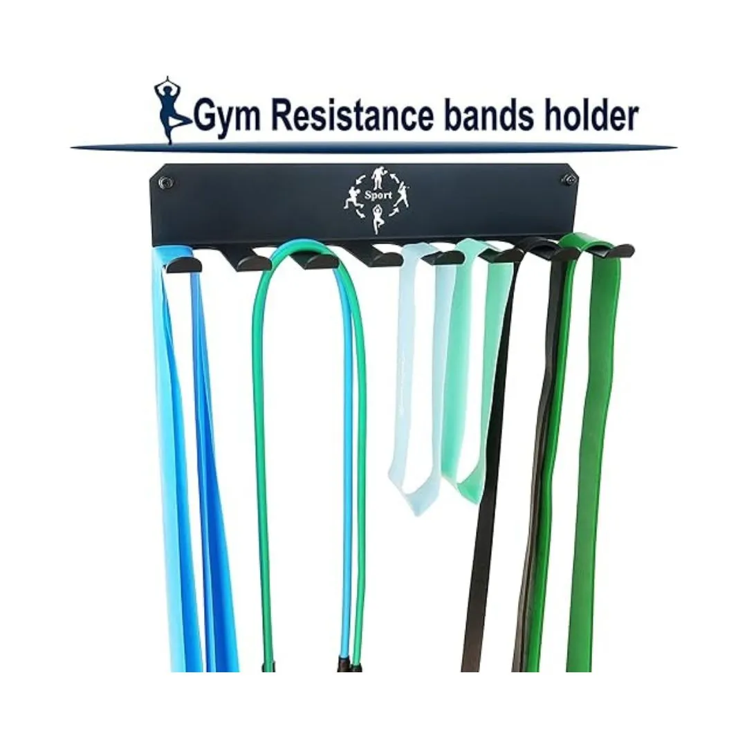 Gamma Fitness Gym Storage Rack, Home Gym Organizer Resistance Band Storage Rack Gym Wall Rack Hanger for Gym Accessories Olympic Barbells, Workout Bands, Yoga Foam Roller or Tools (17" Inch)