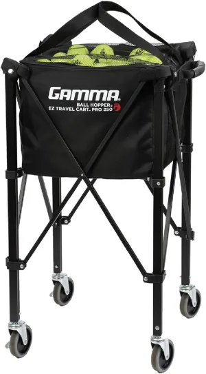 GAMMA Sports EZ Travel Cart, Tennis & Pickleball Hopper, Padel, Portable Compact Design, Sturdy Lightweight Construction, EZ Bags, 150 or 250 Capacity, Premium Carrying Case Included