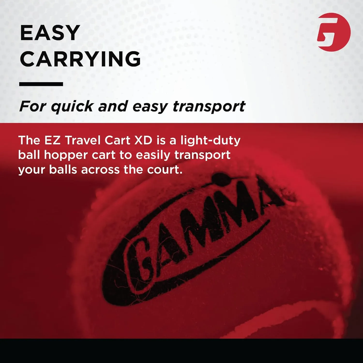 GAMMA Sports EZ Travel Cart, Tennis & Pickleball Hopper, Portable Compact Design, Sturdy Lightweight Construction, 150 or 250 Capacity Available, Premium Carrying Case Included