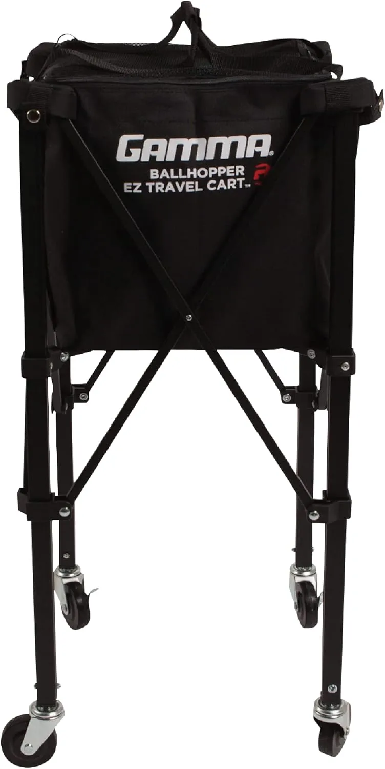 GAMMA Sports EZ Travel Cart, Tennis & Pickleball Hopper, Portable Compact Design, Sturdy Lightweight Construction, 150 or 250 Capacity Available, Premium Carrying Case Included