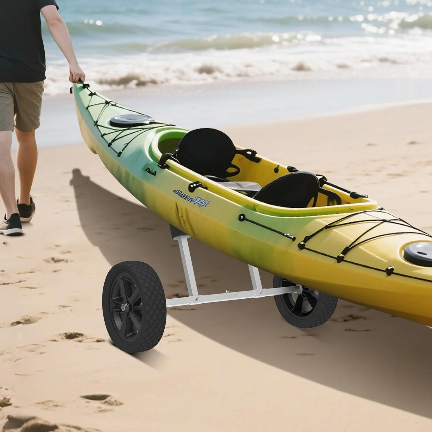 GanFindX Heavy Duty Kayak Cart | Multi-Style Kayak Trolley for Kayaks, Canoes & SUP | Durable Wheels for Easy Transport