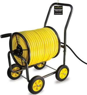 Garden Hose Reel Cart, Heavy Duty Hose Reel with Wheels, Outdoor Water Hose Caddy for Backyard, Garden, or Lawn, Metal Hose Cart Holds Up to 250 ft of 5/8’’