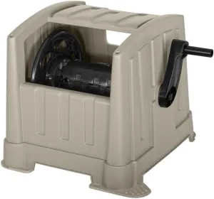 Garden Hose Reel Cart Suncast CPLPPJ100DT Hideaway with 100-Foot Hose Capacity, Heavy Duty Resin Portable. Perfect for Patio & Poolside Cleaning, Garden, Yard, Backyard, Lawn Car Wash.