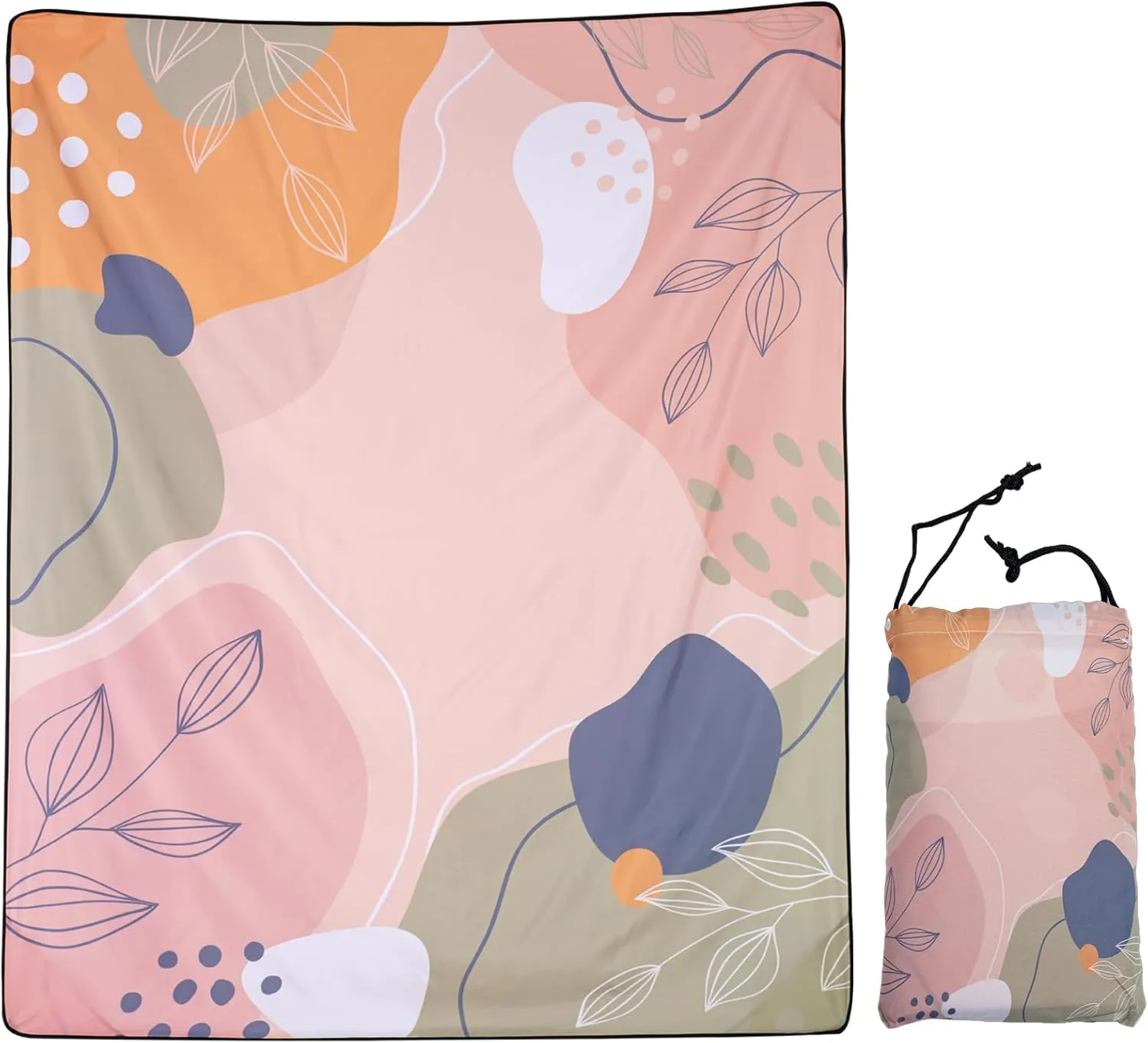 Gealaek Waterproof Picnic Blanket, Sandproof Beach Blanket, 87x71 Inches Extra Large Foldable Outdoor Blanket for Picnic and Beach Activities - Camping Park Trave Abstract Pink 03wth