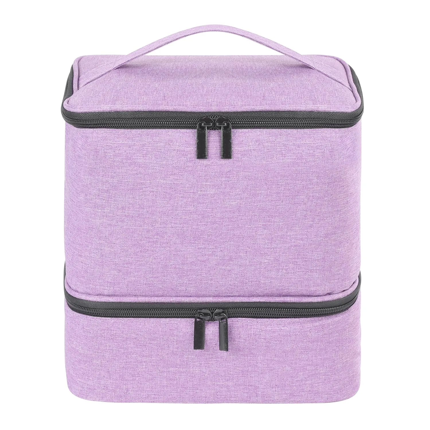 Gel Nail Polish Storage Organizer Nail Dryer Bag Double Layer Carrying Case Holds 30 Bottles (15ml/0.5 Fl.Oz) Fingernail Polish Travel Storage Bag for Manicure Accessories, Purple (BAG ONLY)