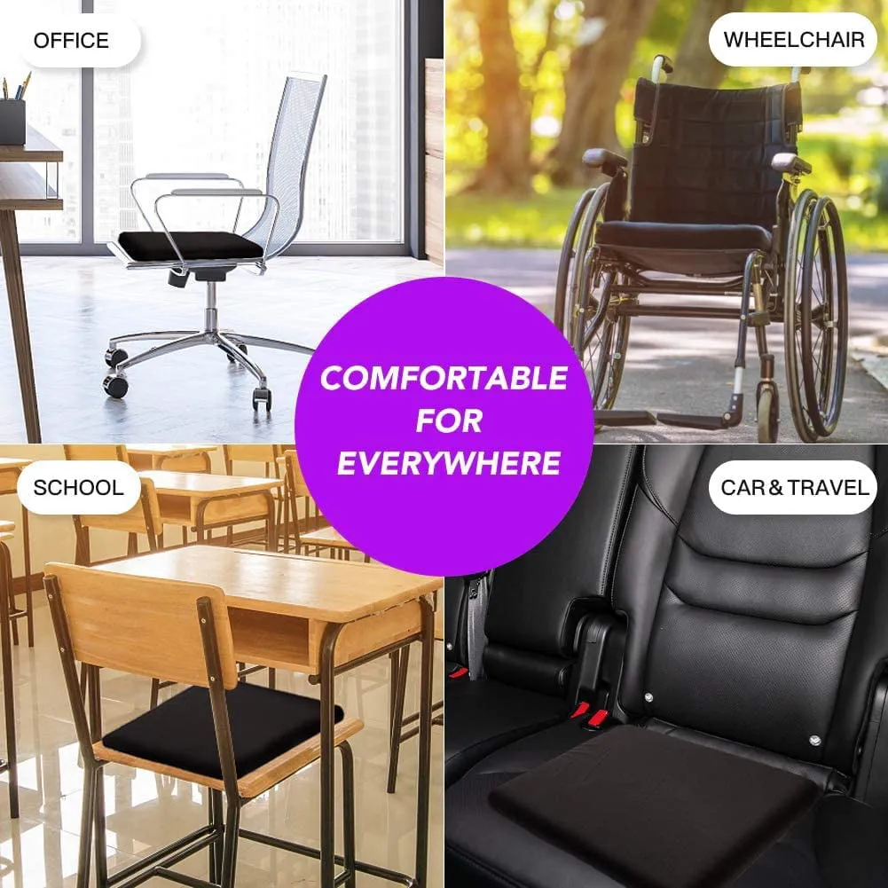 Gel Seat Cushion Pillow - Double Thick Office Chair Car Egg Seat Cushion Pillow for Back, Coccyx & Tailbone Pain Relief Pad - Pressure Reducing Honeycomb Designed for Comfort