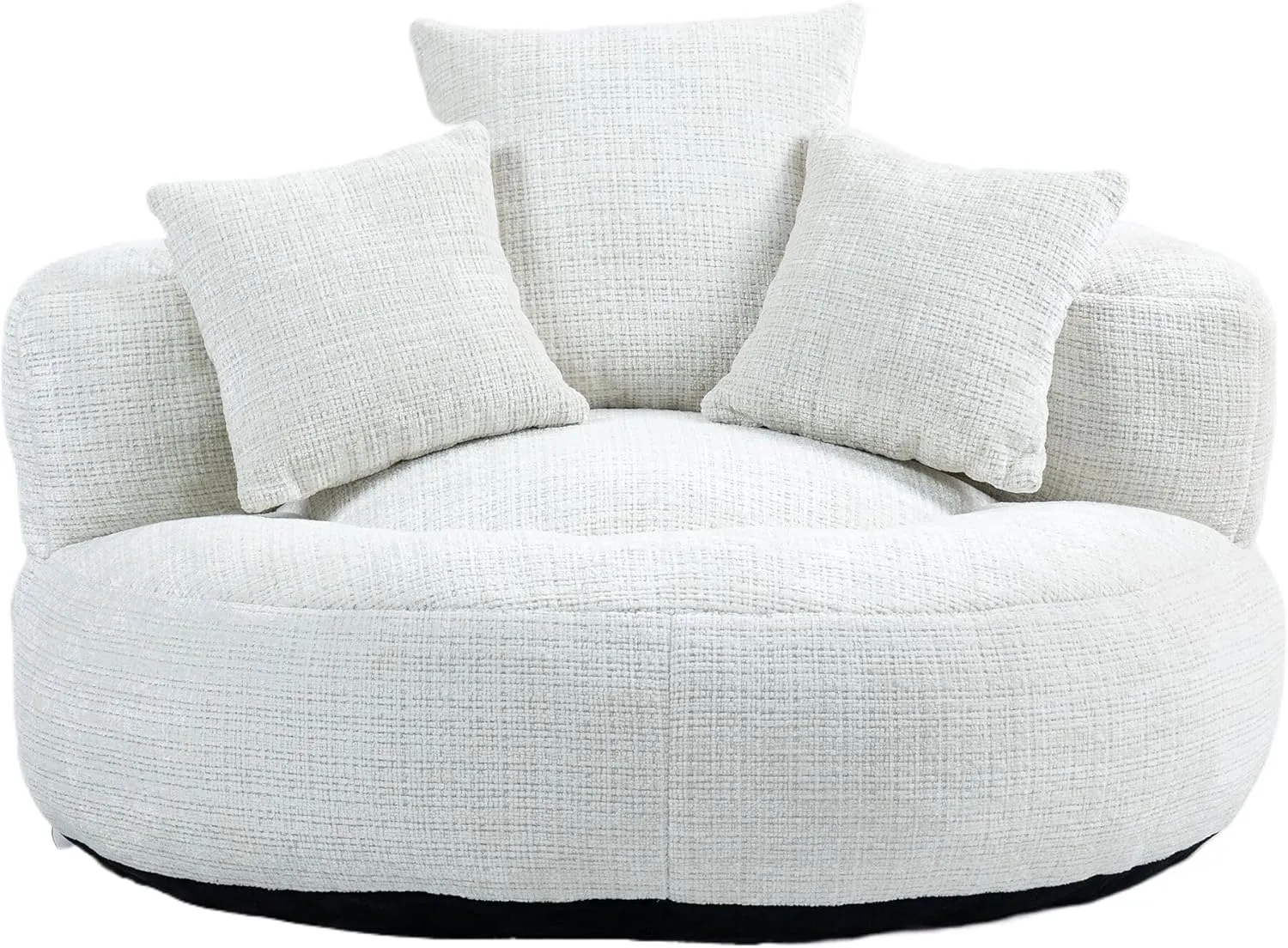 Giant Bean Bag Chair with Memory Foam Filler Oversized Bean Bag Chairs Couch with 3 Pillows for Adults and Kids Single Lazy Sofa Lounger Floor Chair for Living Room, Bedroom (Beige)