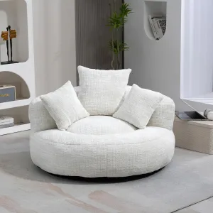 Giant Bean Bag Chair with Memory Foam Filler Oversized Bean Bag Chairs Couch with 3 Pillows for Adults and Kids Single Lazy Sofa Lounger Floor Chair for Living Room, Bedroom (Beige)