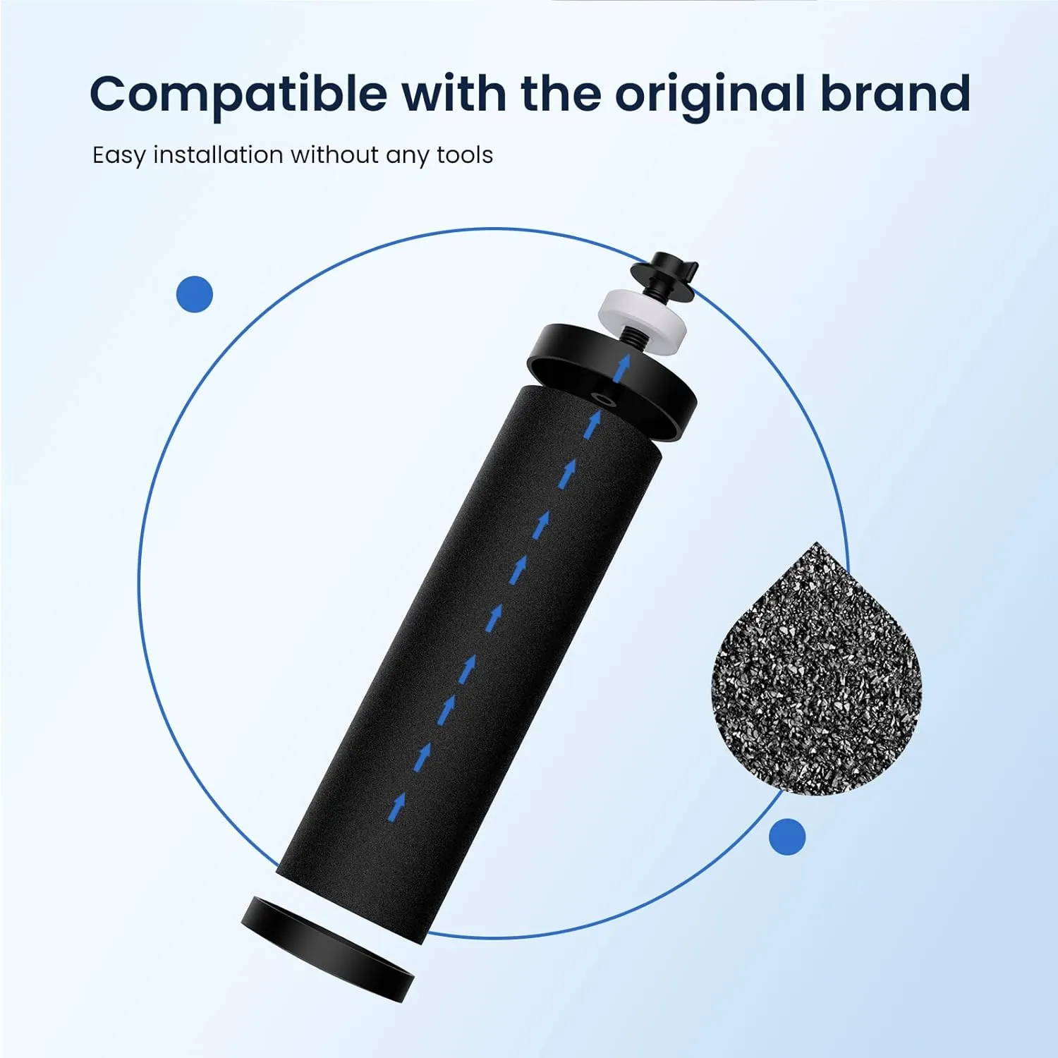 GLACIER FRESH Replacement for BB9-2 Black Purification Water Filter, Compatible with Berkey® BB9-2 Black Filters and Berkey® Gravity Water Filter System, 3 Pack