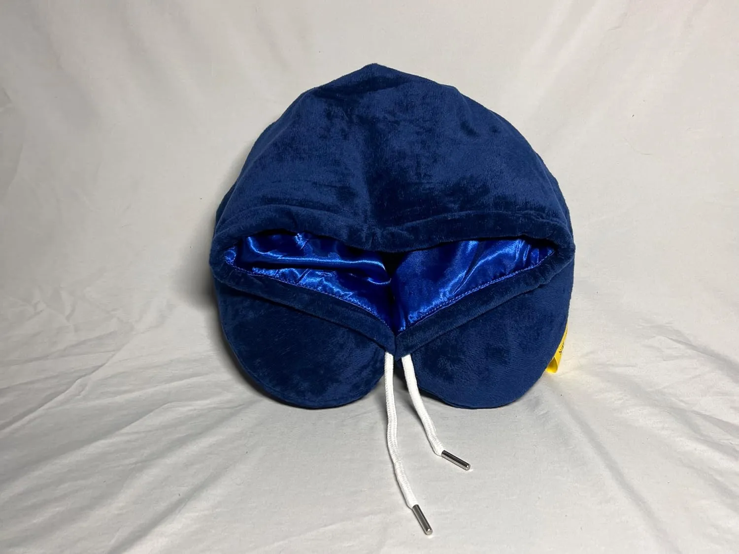 Global Citizen Travel Neck Pillow - Memory Foam Support Pillow, Luxury Premium Satin Hood Comfort Airplane & Car Traveling Sleep or Camping with Storage Bag Satin dust Cover (Blue)