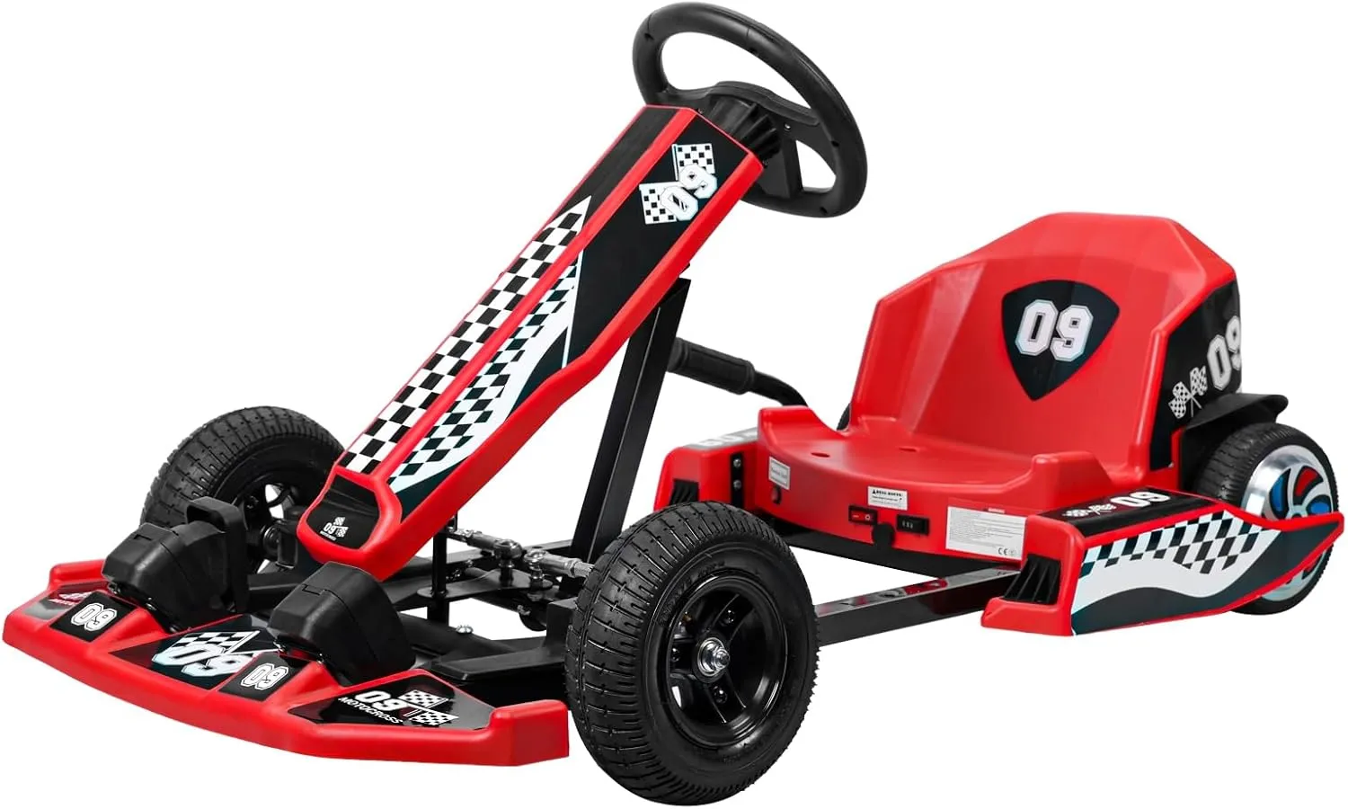 Go Kart, 36V Electric Ride On Go-Kart with Length Adjustable Frame and 350W Motor for Ages 8-12, 187 LBS, Max Speed 16 MPH, 3 Speed Crazy Drifting Cart for Racing and Immersive Gaming Red
