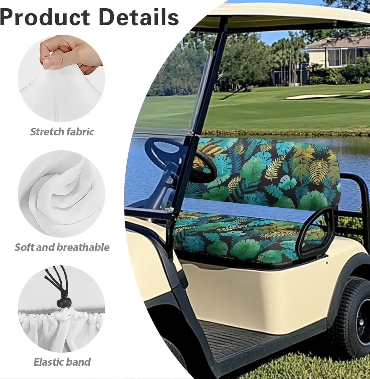 Golf Cart Accessories Easy Installation Golf Cart Seat Covers Club Car Seat Protectors with Non-Slip Backing - Heavy Duty Seat Blanket Fit All-Day Driving