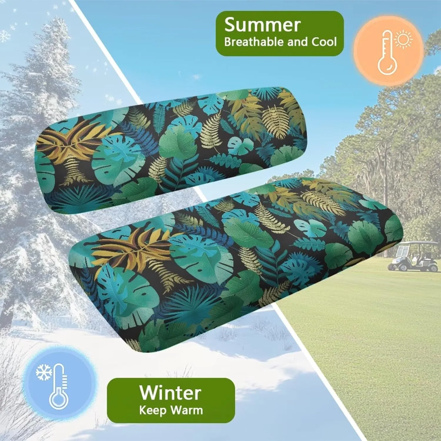 Golf Cart Accessories Easy Installation Golf Cart Seat Covers Club Car Seat Protectors with Non-Slip Backing - Heavy Duty Seat Blanket Fit All-Day Driving
