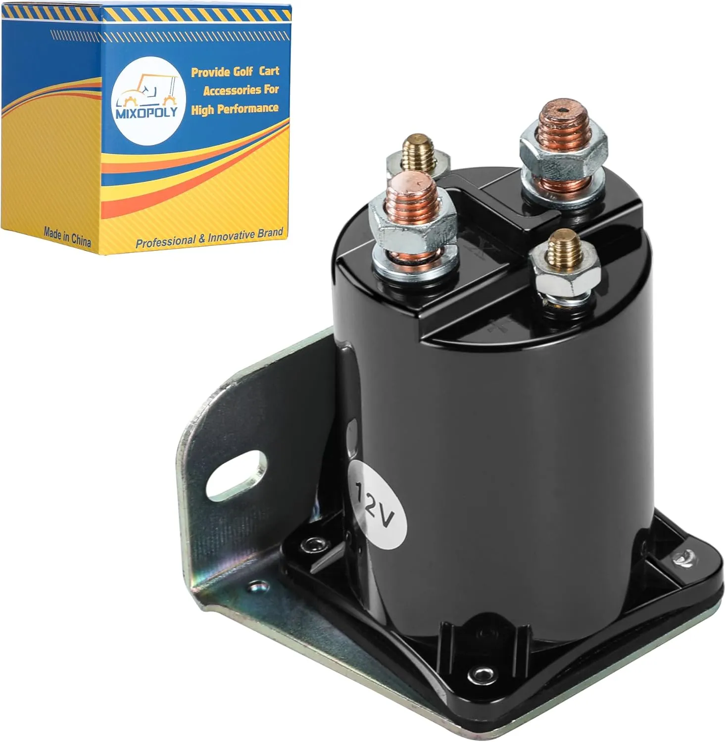 Golf Cart Solenoid Assembly 12V 4 Terminal 200A for Yamaha G2, G8, G9, G11, G14, G16, G20 4-Cycle Gas Golf Cart 1985-2002, Replaces OEM JF2-H1950-00-00, JR3-H1950-00, J38-81950-01