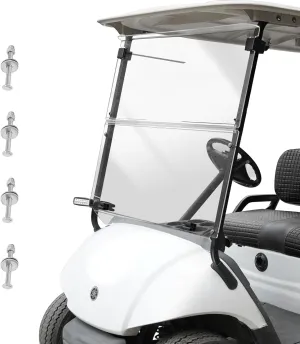 Golf Cart Windshield for YAMAHA G29/Drive 2007-2016 Gas & Electric Models, 5MM Thicken Foldable, Clear Highly Transparent and Impact Resistant Acrylic