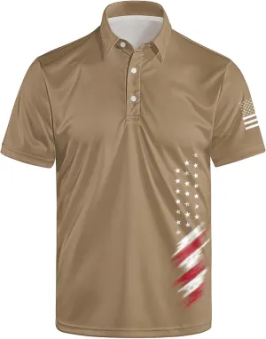Golf Polos for Men Funny Moisture Wicking Golf Shirts Performance Quick-Dry Polo Shirts Short Sleeve