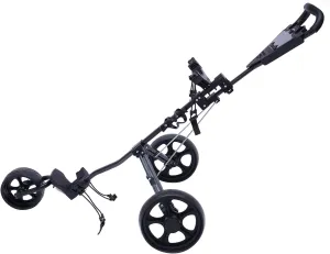 Golf Push Cart 3 Wheels Golf Pull Folding Cart Rotating Aluminum Alloy Golf Hand Cart Collapsible Golf Push Cart with Foot Brake Open Close ONE Second-Free Cup Holder for Golf Clubs
