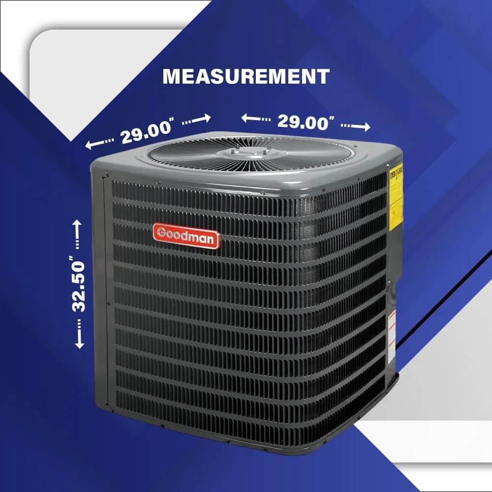 Goodman 14.3 SEER2 2 Ton Heat Pump | Heating and Cooling 24,000 BTU | Rotary Single Stage Condenser with NEW CLEAN AIR REFRIGERANT COMPLIANT R32