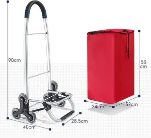 Grocery Household Light Stairs Multifunctional Foldable Portable Shopping Bag Trolley Climbing Grocery Trolley (D Ordinary Wheel)