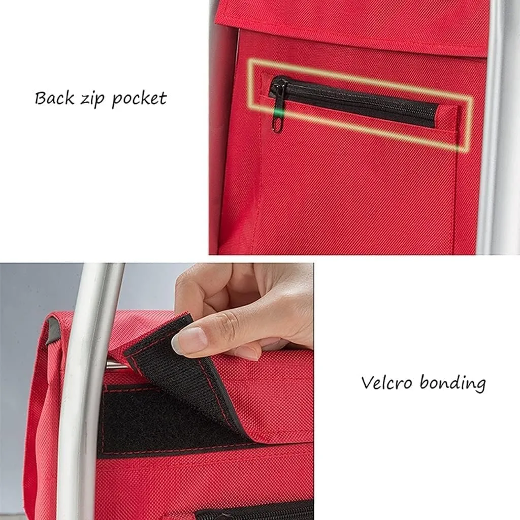 Grocery Household Light Stairs Multifunctional Foldable Portable Shopping Bag Trolley Climbing Grocery Trolley (D Ordinary Wheel)