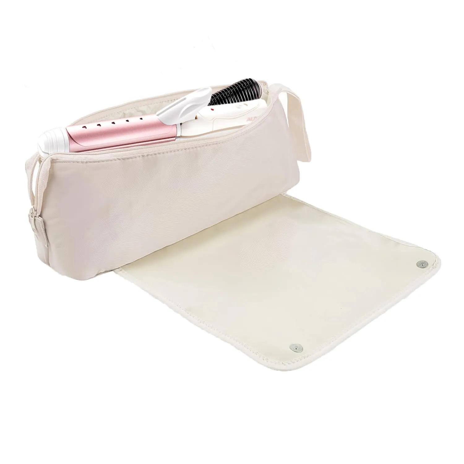 Hair Tools Travel Bag, Hot Tools Organizer for Women, Hair Styling Accessories Organizer Case, Curling Iron Straightener Flat Iron Hair, Essentials Dryer Storage Pouch for New Year Day Gift, Ivory