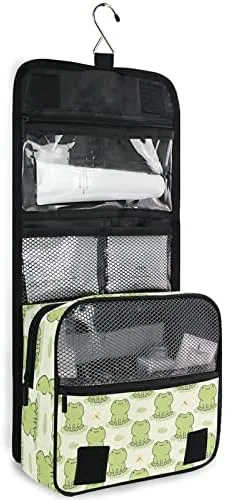 Hanging Toiletry Bag Cute Frog Makeup Travel bag for Toiletries Portable Toiletry Organizer Bags Clear Toiletry Cosmetic Kit