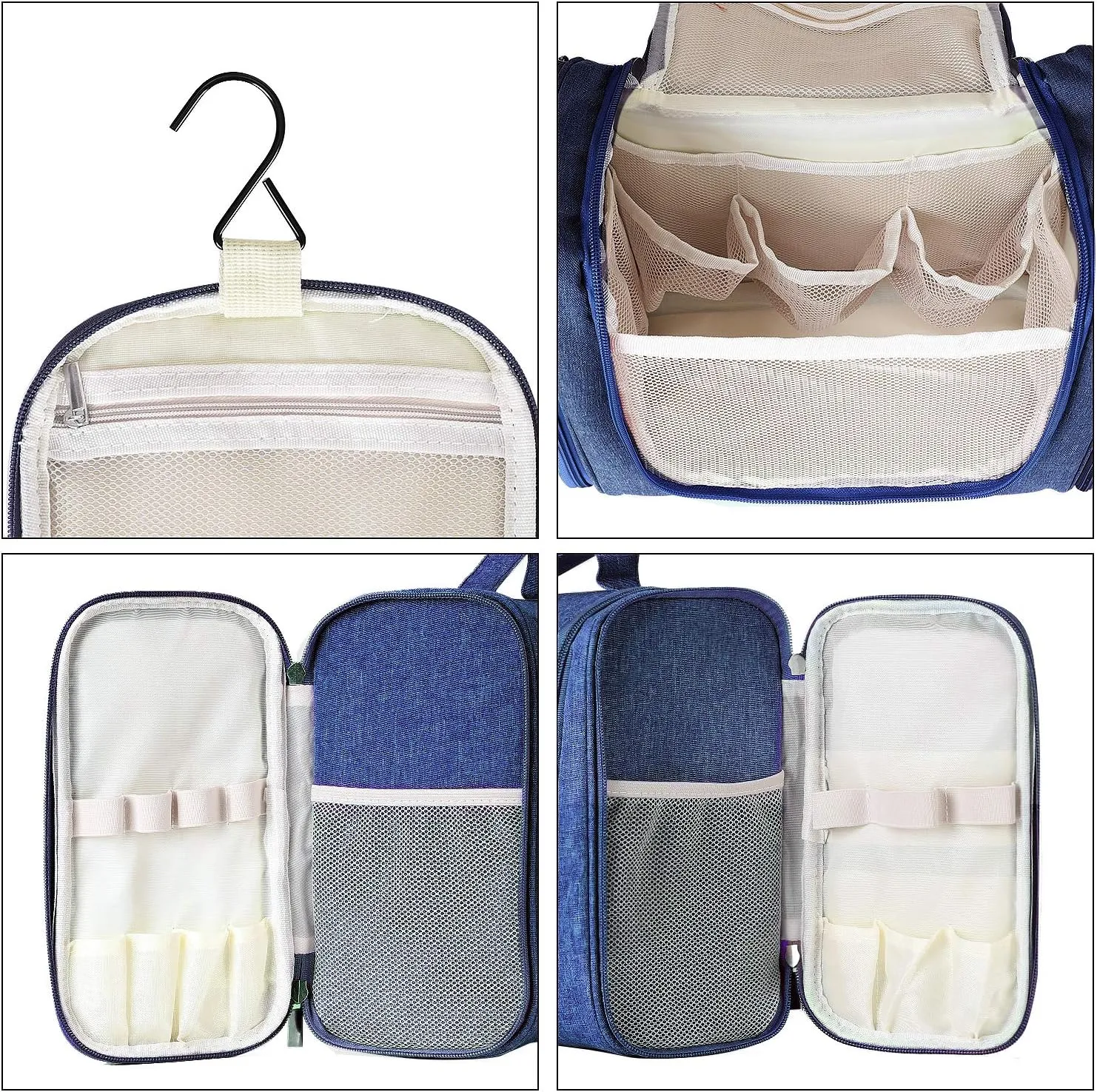 Hanging Toiletry Bag Extra Large Capacity | Premium Travel Organizer Bags For Men And Women | Durable Waterproof Nylon Bathroom, Shower, Makeup Bag For Toiletries, Cosmetics, Brushes