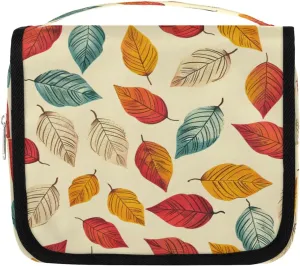 Hanging Travel Toiletry Bag Cartoon Leaves Toiletry Bags with Hanging Hook Portable Cosmetic Bag Makeup Organizer for Travel Business Trip
