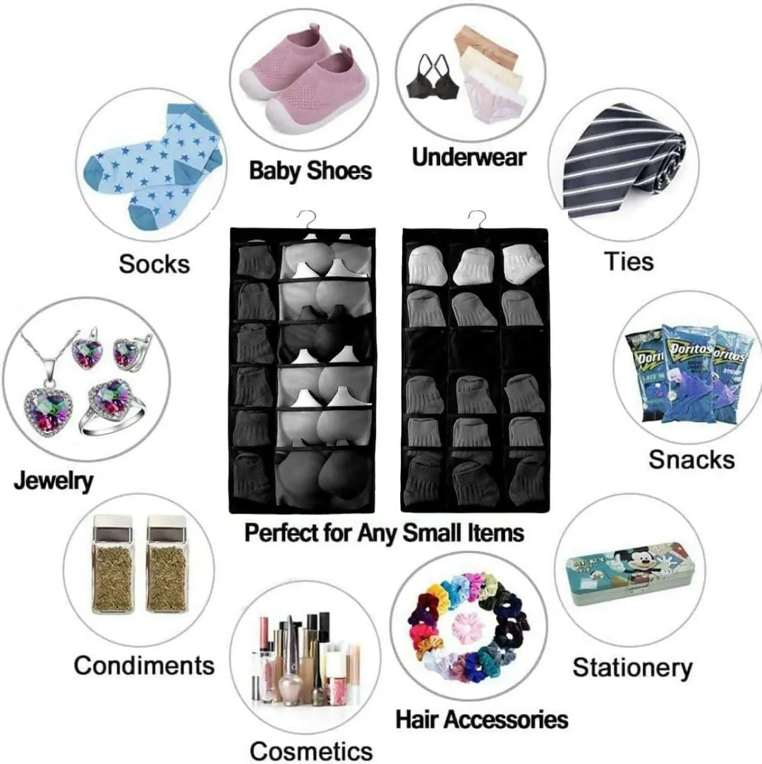 Hanging Wardrobe Organizer for Innerwear & Socks (Multi Colors)