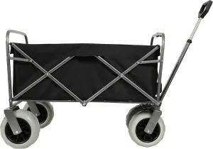 Heavy-Duty 500lb Foldable Wagon: All-Terrain Steel Utility Cart with 9" Pneumatic Tires - Compact 225lb Collapsible Cart for Camping & Gardening - Beach & Outdoor Adventure Gear Set