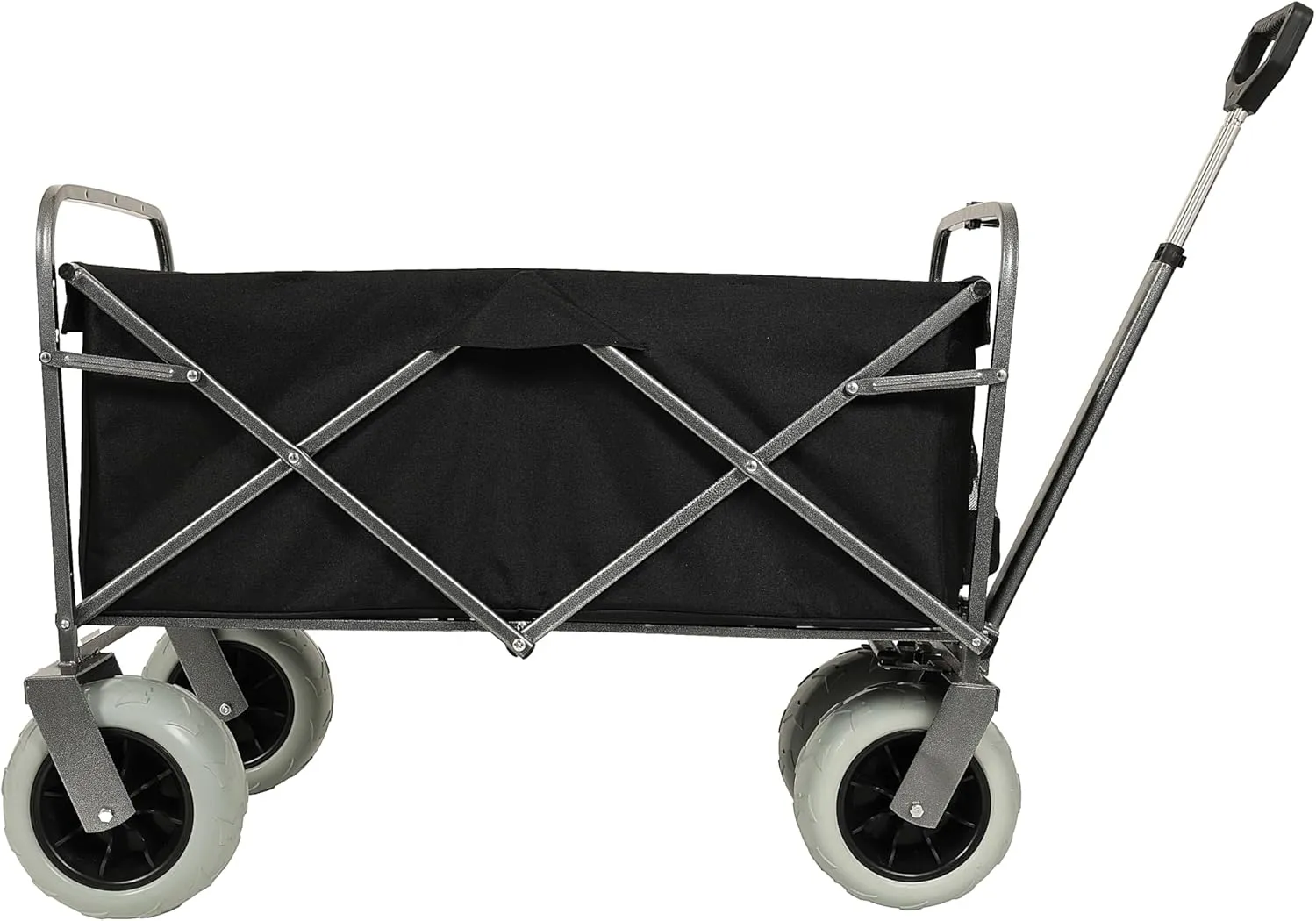 Heavy-Duty 500lb Foldable Wagon: All-Terrain Steel Utility Cart with 9" Pneumatic Tires - Compact 225lb Collapsible Cart for Camping & Gardening - Beach & Outdoor Adventure Gear Set
