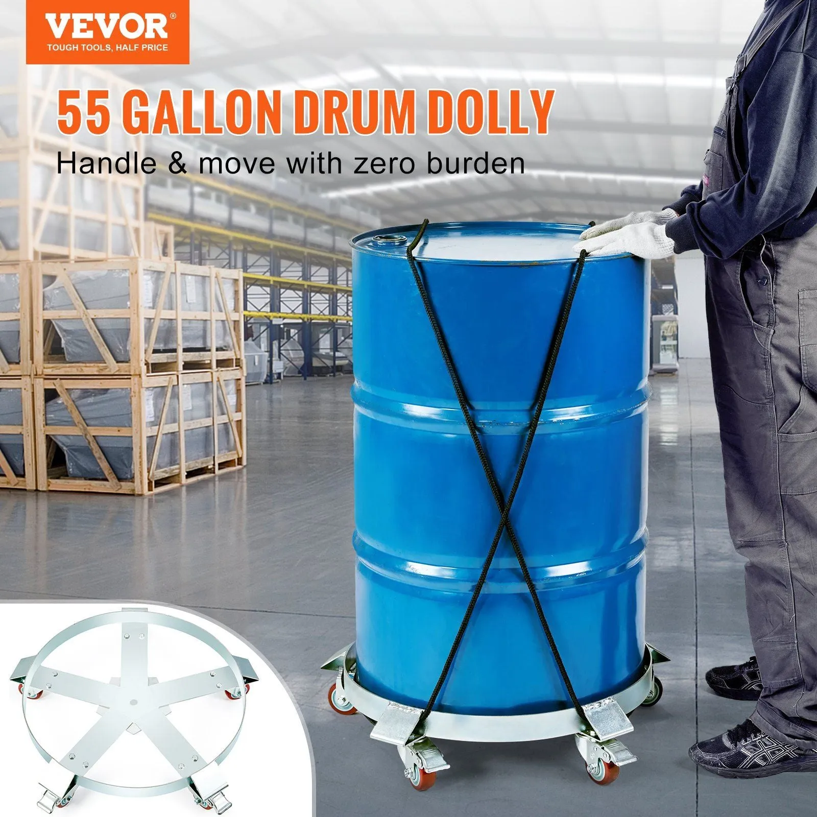 Heavy-Duty Drum Dolly with Wheels